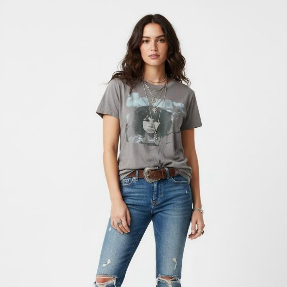 Winterland The Doors 2007 Jim Morrison Gray Graphic Short Sleeve Tee - Large